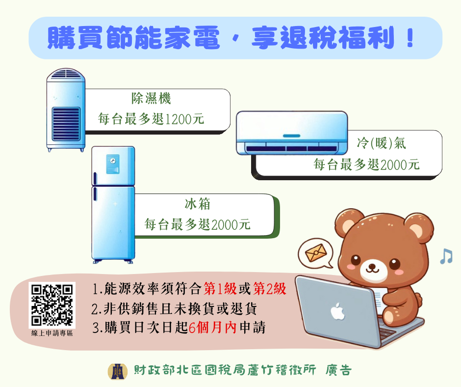 購買節能家電，享退稅福利