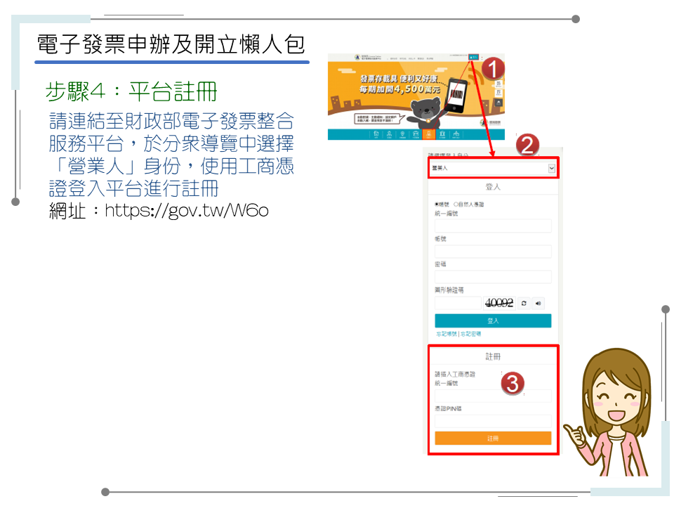 申辦電子發票有五大步驟-步驟4：平台註冊